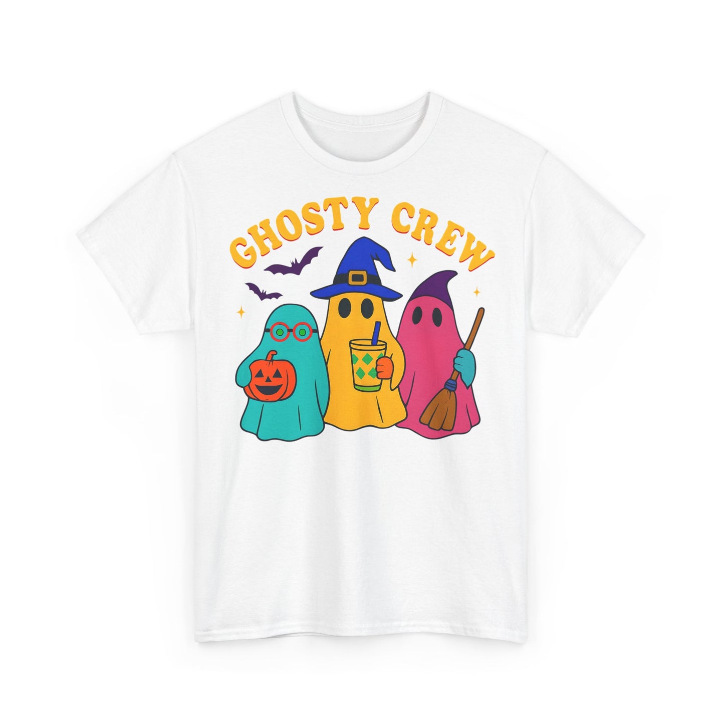 Ghostly Crew Tee, This tee is ideal for individuals who love to share in the holiday spirit, making it a wonderful gift for friends, family, or even yourself.