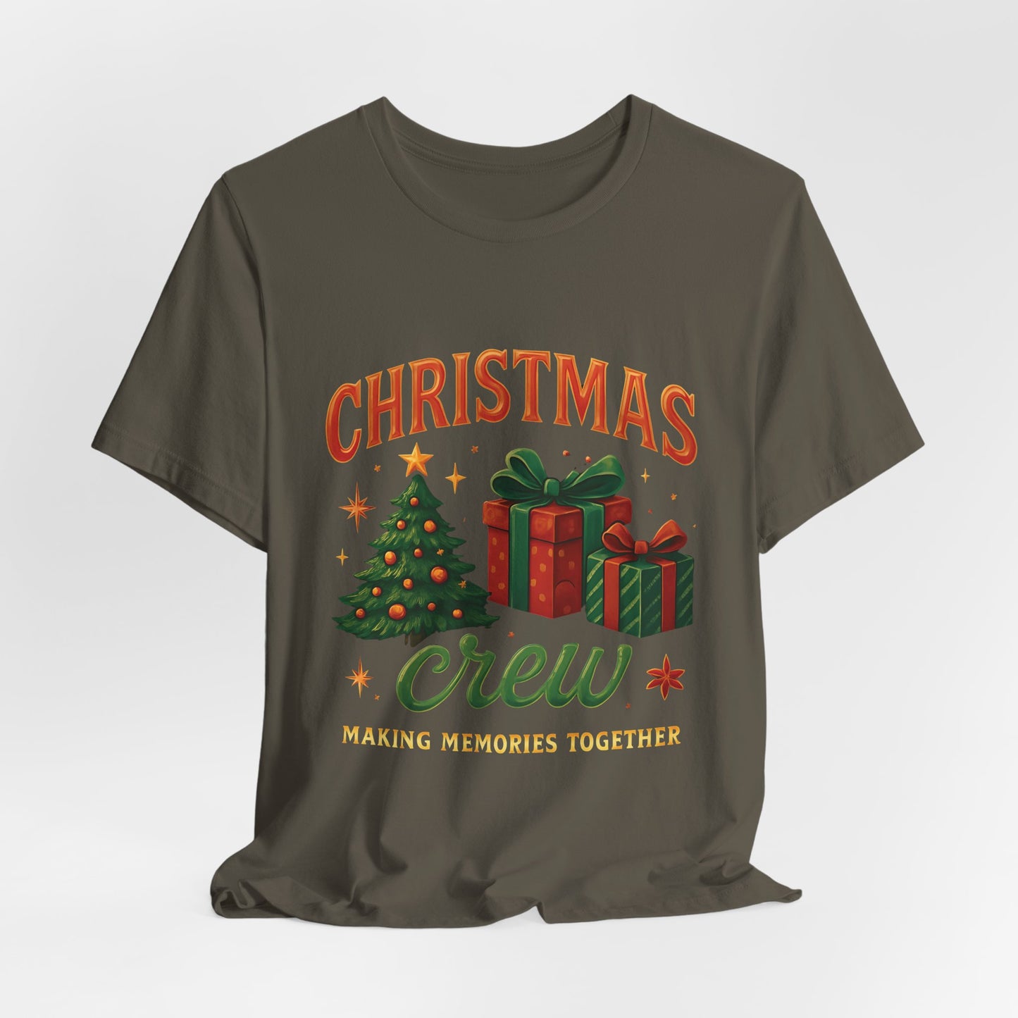 Festive Christmas Crew T-Shirt Bella Canvas, Perfect for the christmas queen in your life, it makes the cutest presents under the tree, or unites loved ones with matching xmas shirts.