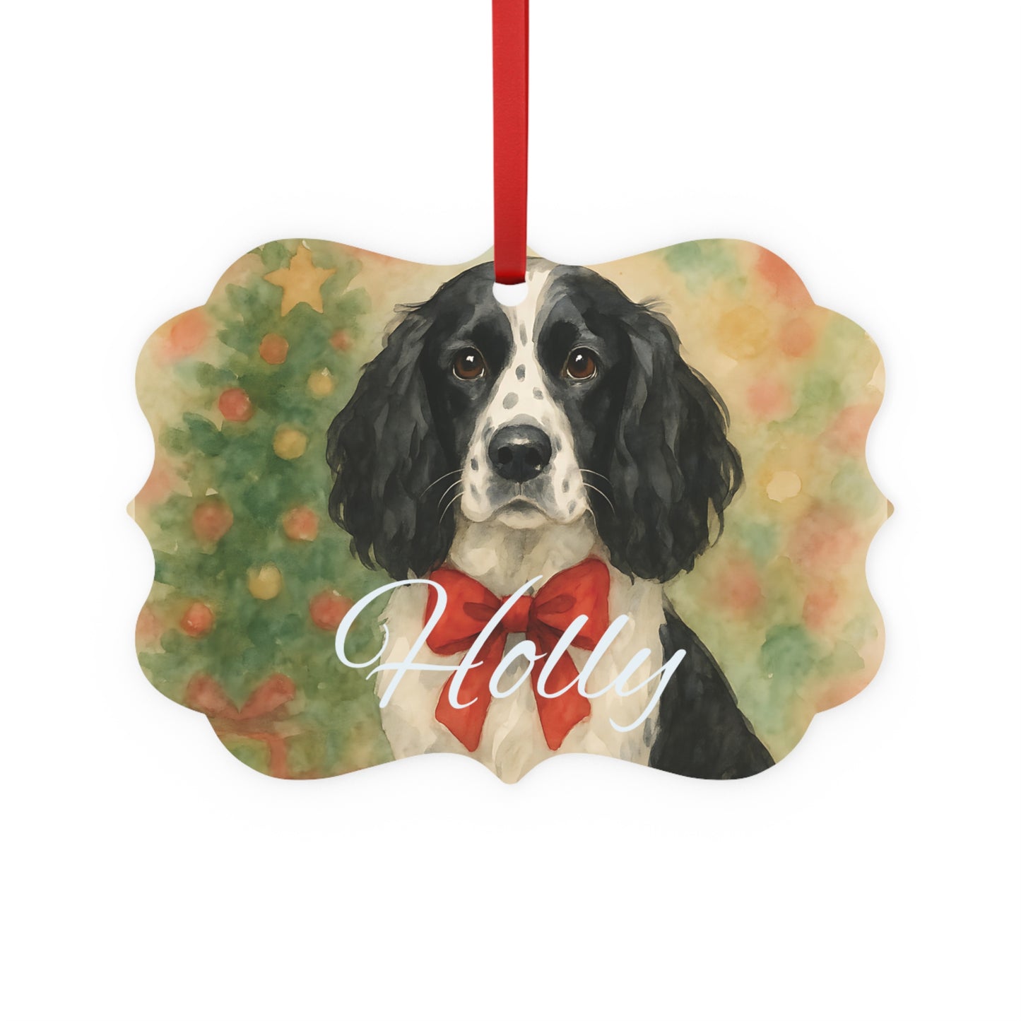Festive Personalized Springer Spaniel Ornament, Celebrate the season with this timeless tribute to your loyal English Springer.