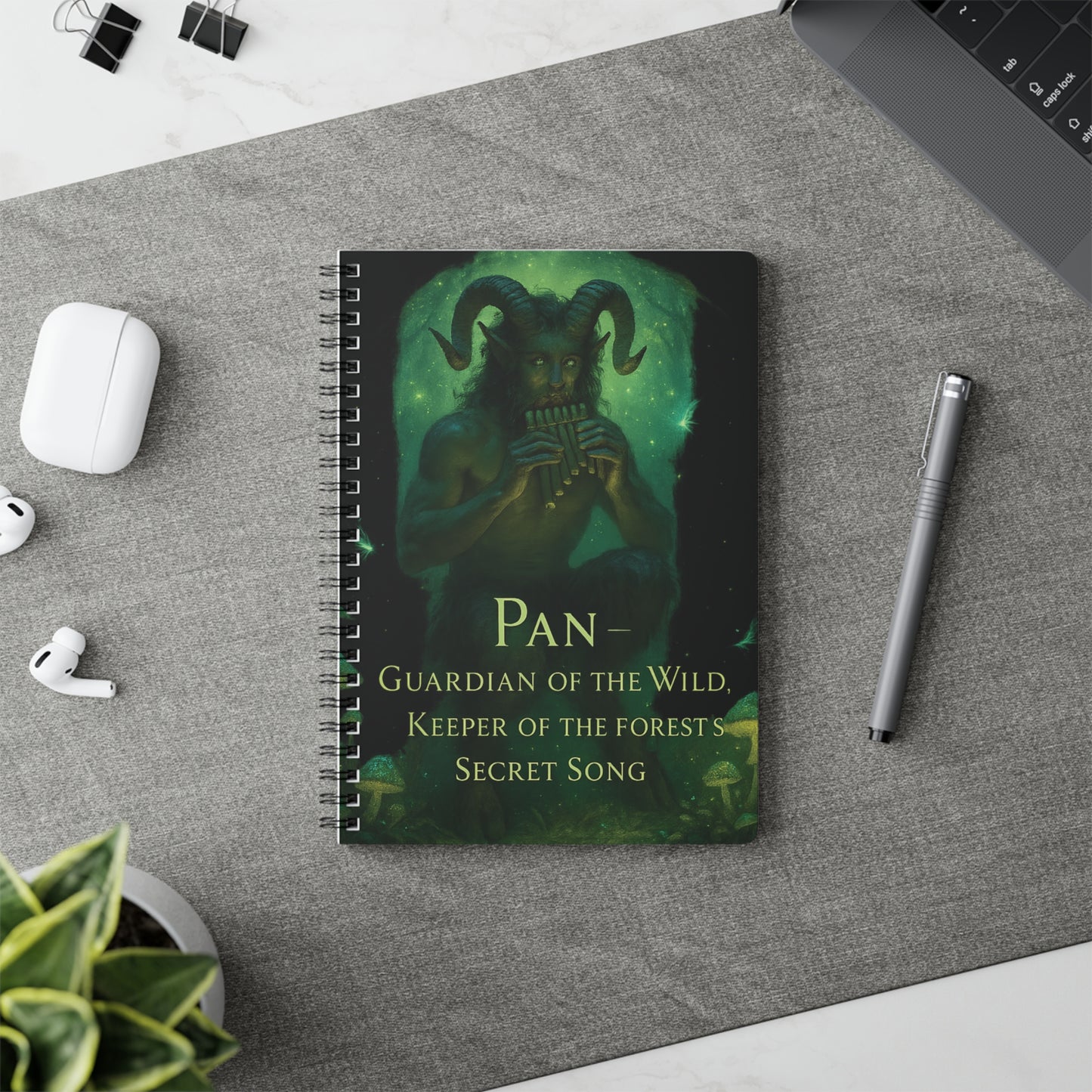 Pan Guardian of the Wild Deity Notebook,A5 Notebook,Greek God,Pan Notebook,As you pen your thoughts on its pristine pages, feel the presence of the Greek god Pan, the eternal symbol of pagan mythology.