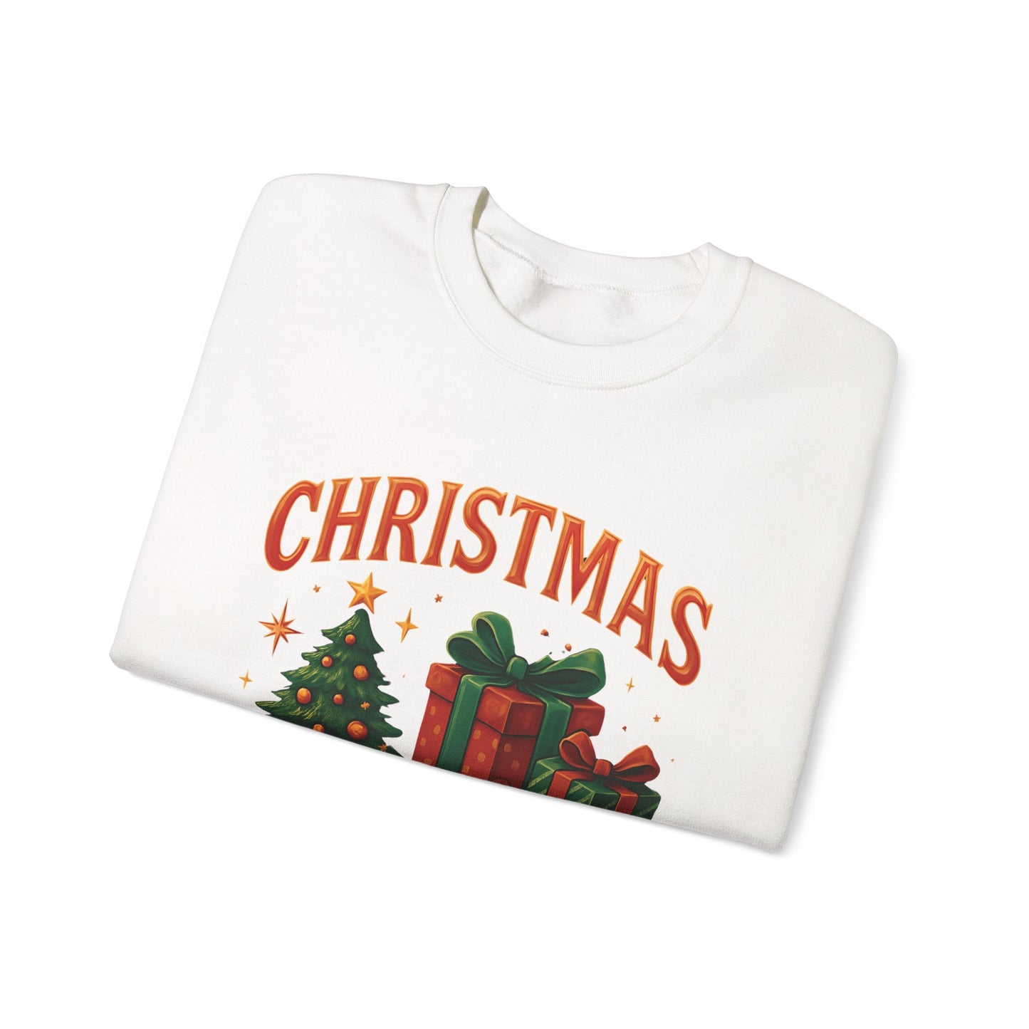 Festive Christmas Crew Sweatshirt, This cute winter shirt captures the essence of cheerful gatherings and joyful xmas jumper day celebrations.