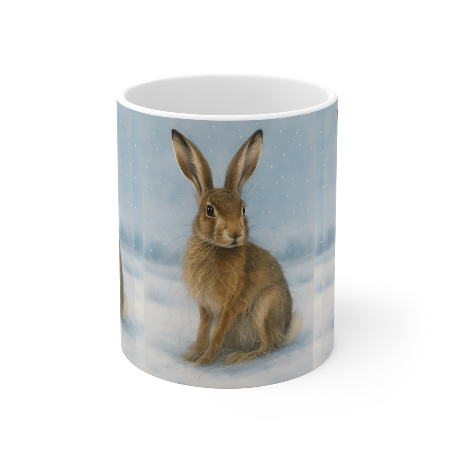 Winter Hare Coffee Mug, creating the perfect festive mug for your cozy winter mornings,perfect for celebrating the winter solstice.