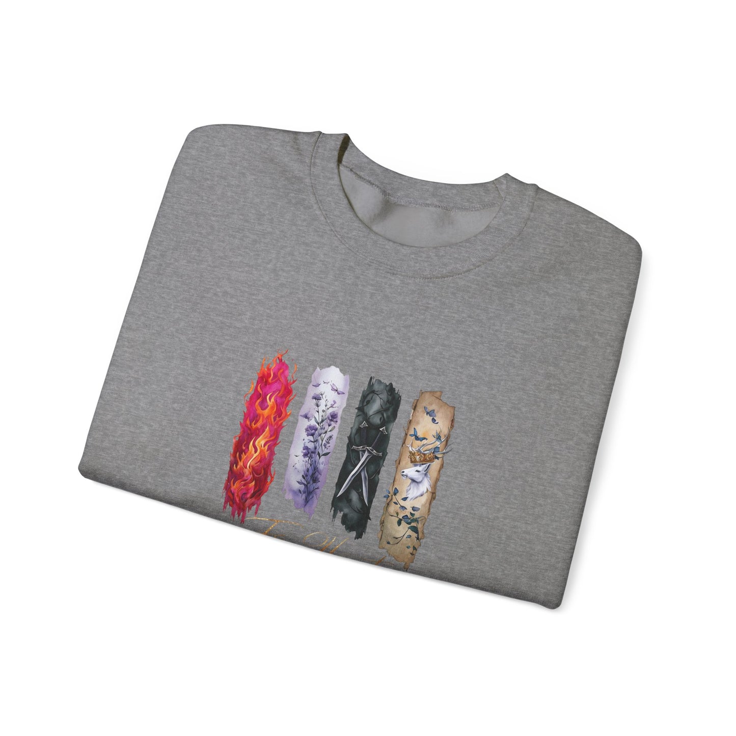 Fire Heart Sweatshirt, Heir of Fire, perfect for book lovers, especially fans of Sarah J. Maas and her character Aelin Ashryver Galathynius.