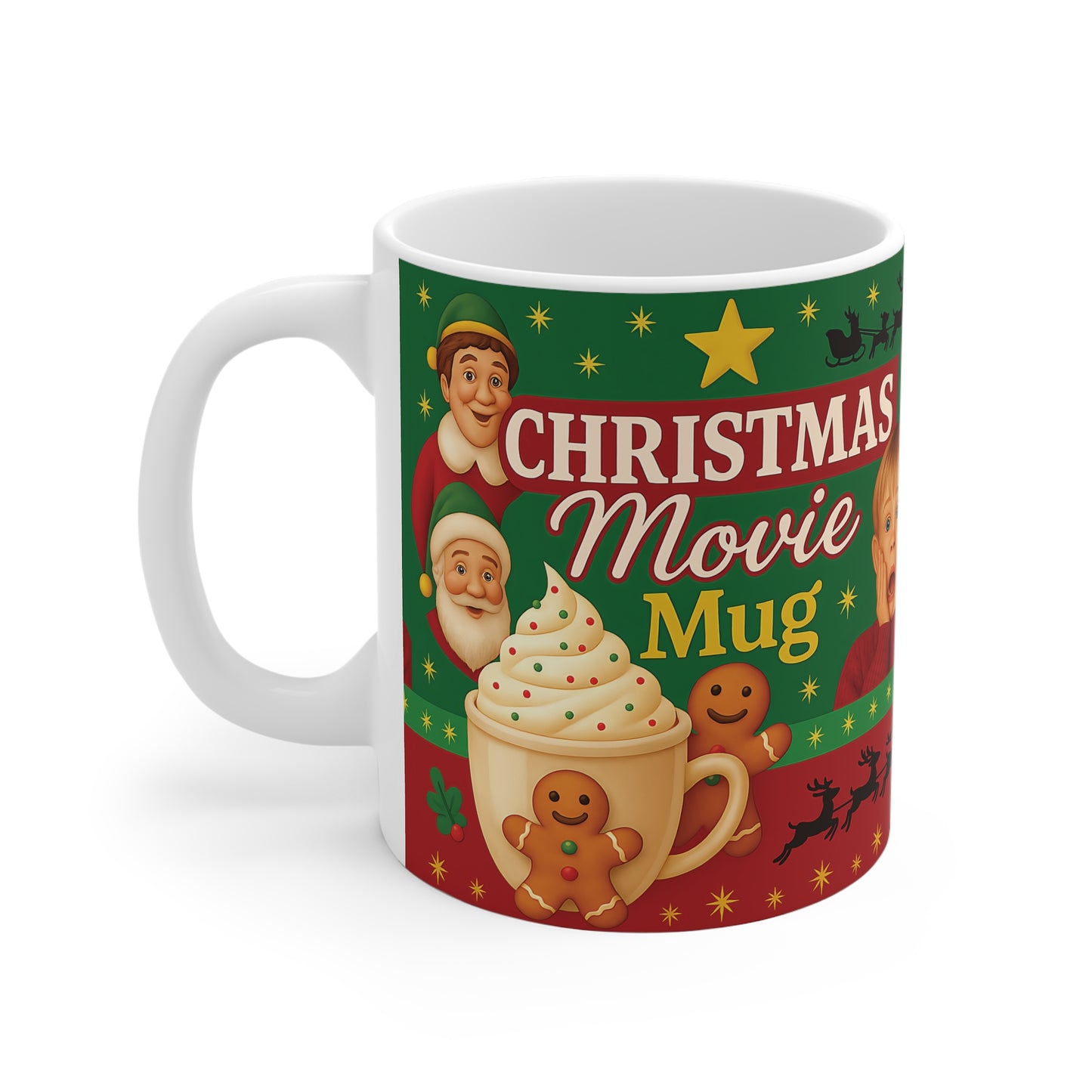 Christmas Movie Mug,Celebrate the joyful season with a mug that radiates warmth, cheer, and holiday magic.