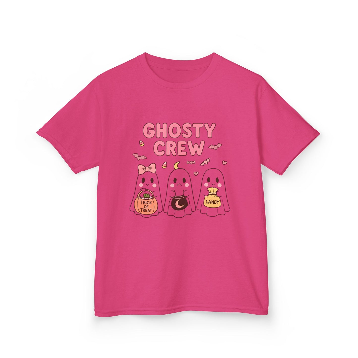 Ghosty Crew Kids Tee, Children will love wearing this tee for Halloween celebrations, costume parties, or just to add a whimsical touch to their day.