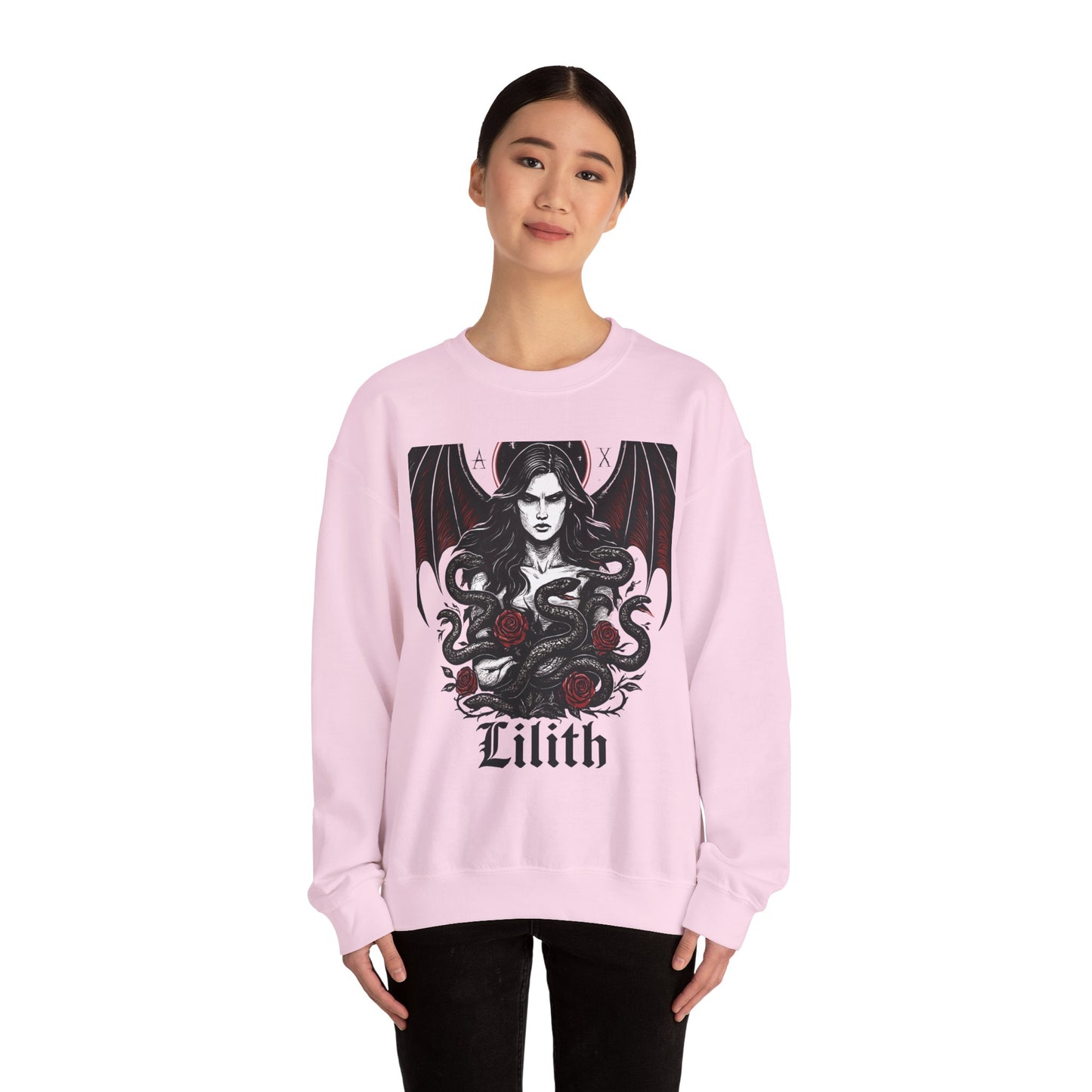 Lilith Goddess Sweater •Divine Feminine Dark Goddess Sweatshirt •Witchy Gothic Pullover • Pagan Occult Clothing •witchy stuff •Lilith Design