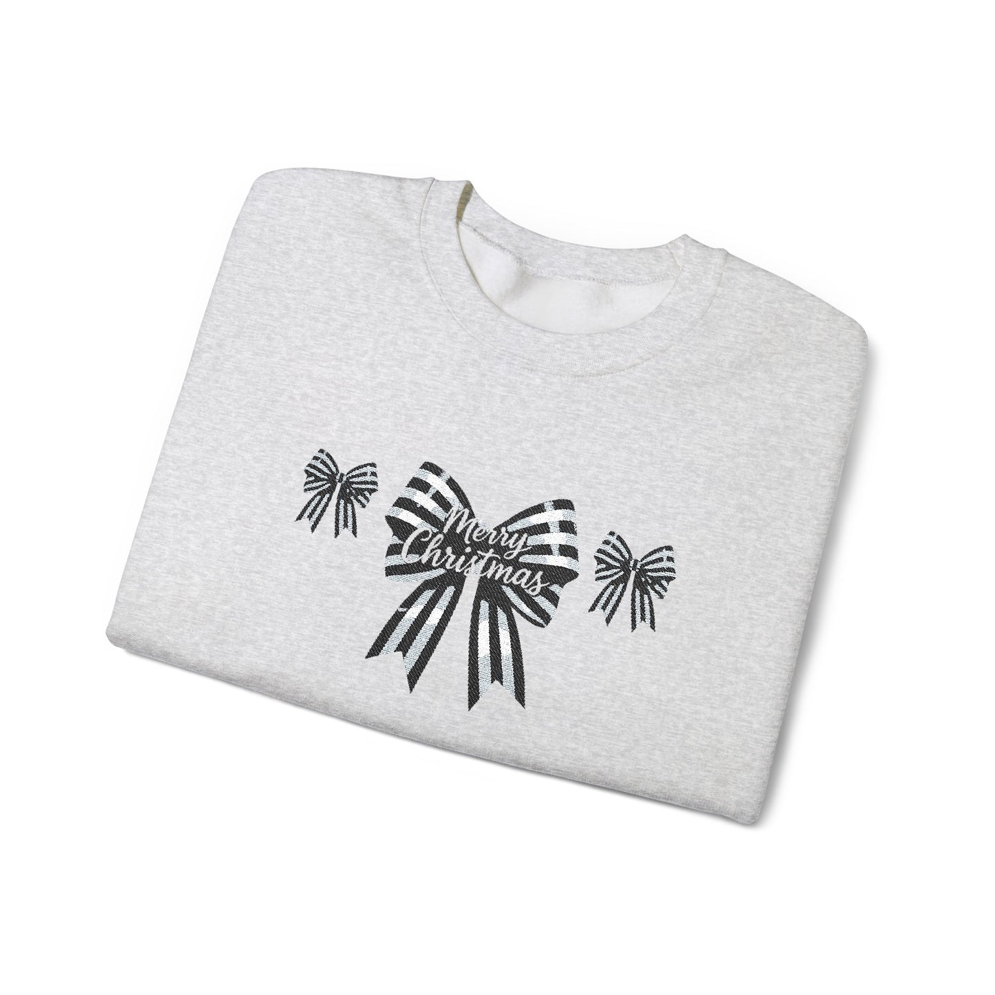 Festive Merry Christmas Bow Embroidered Jumper,the perfect xmas gift for mum, this festive sweater is sure to bring warmth and delight.