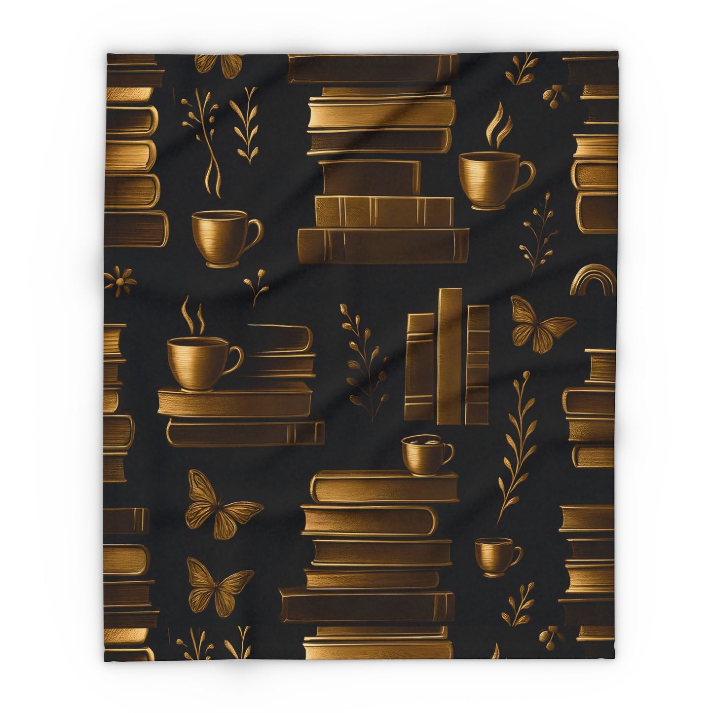 Cozy Bookshelf Fleece Blanket Perfect for Book Lovers, The soft texture invites you to snuggle up on chilly evenings, making it an ideal companion for reading or watching your favorite movies.