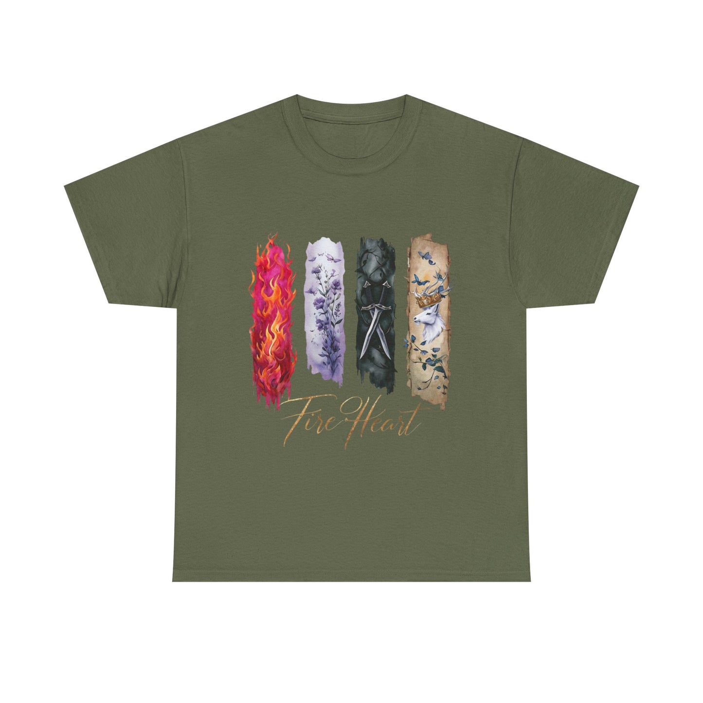 Fire Heart T-Shirt, Heir of Fire Tee, Ignite your wardrobe with the Fire Heart T-Shirt, a must-have for any fan of Sarah J. Maas's enchanting universe.