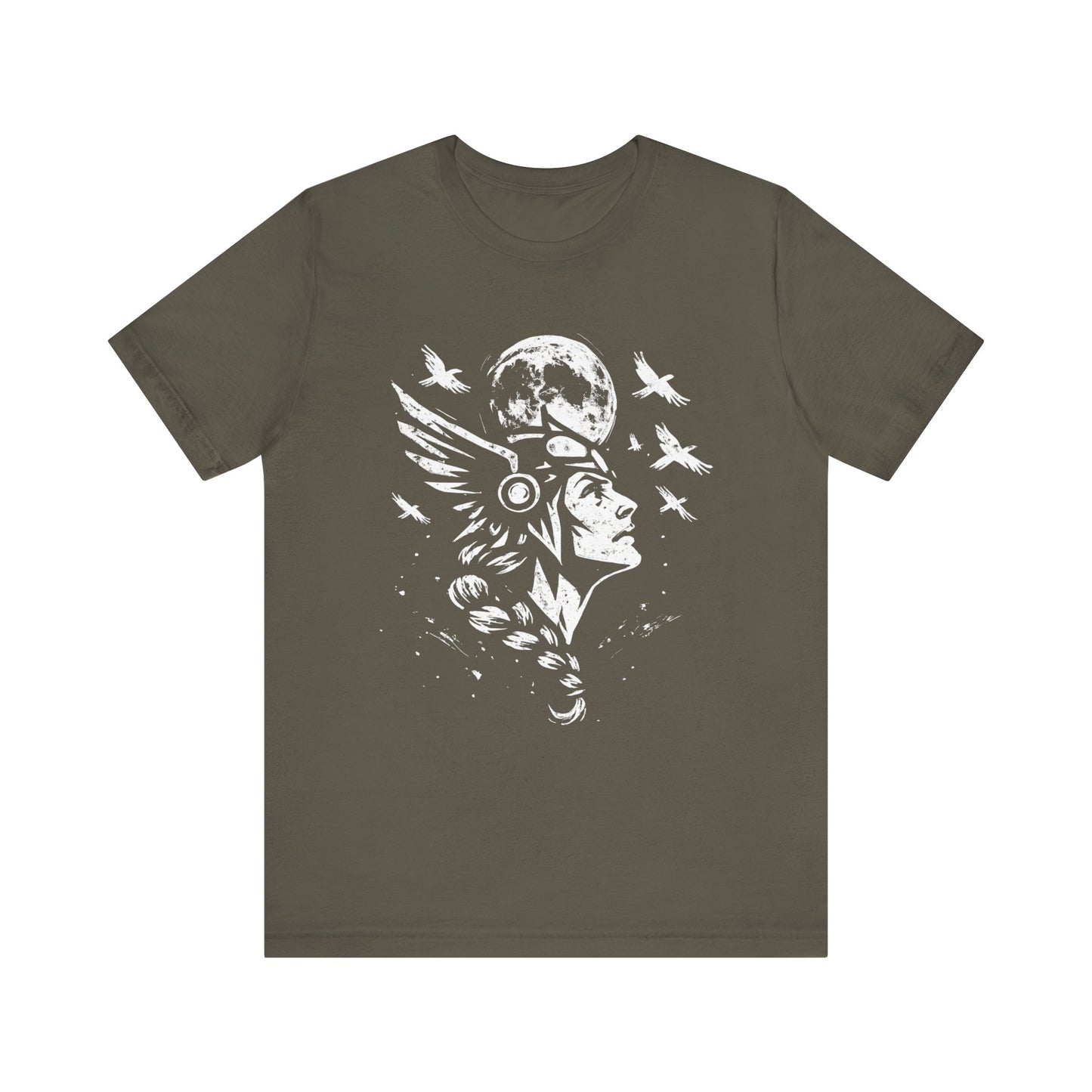 Valkyrie Norse Pagan T-Shirt, is a tribute to the powerful legends of old. Embrace the spirit of the Valkyrie with this striking design that merges the mystique of norse mythology with the rugged appeal of viking apparel.