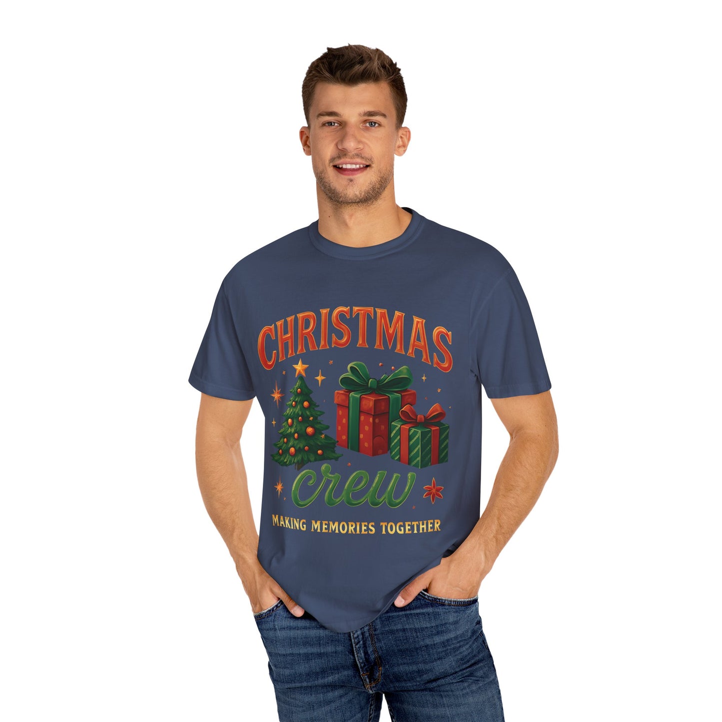 Comfort Colors Christmas Crew T-shirt, Step into the magic of Christmas 2025 with the Comfort Colours Christmas Crew Tee.