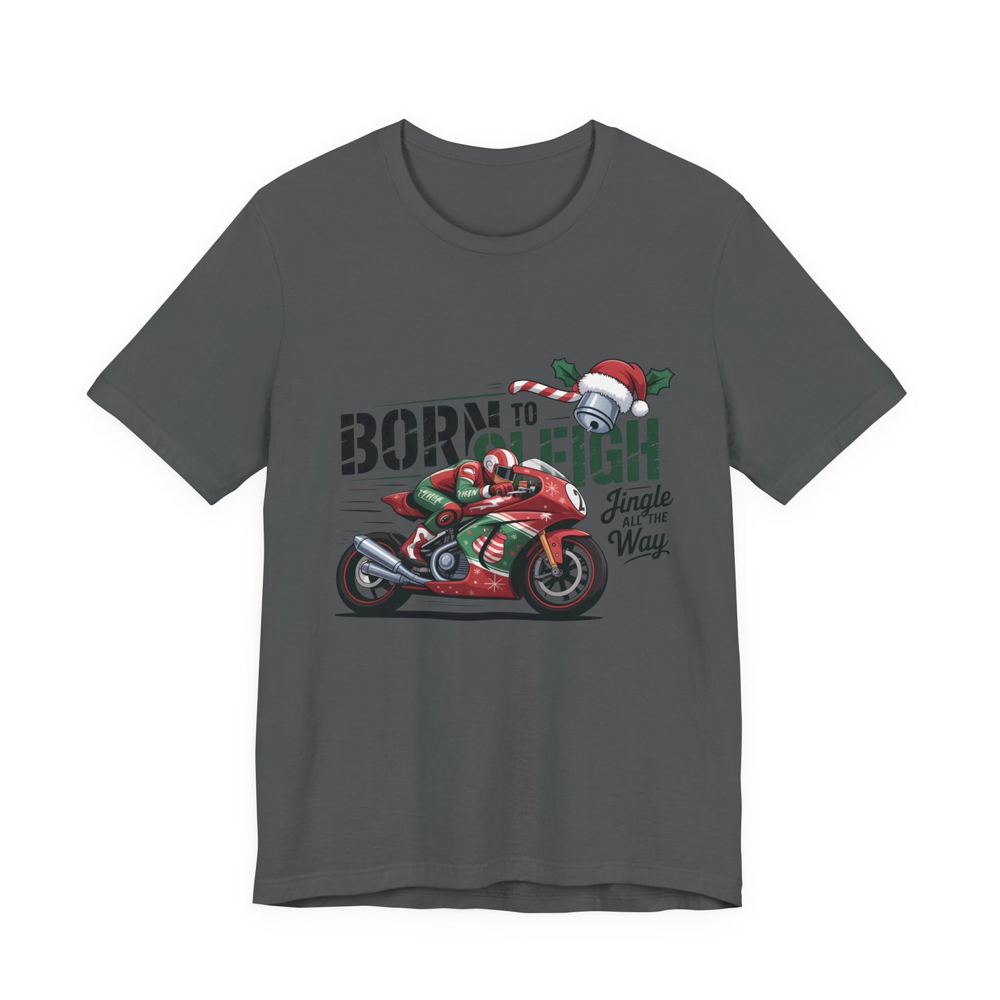Jingle Bells Biker T-shirt, Motorcycle Shirt, this motorcycle shirt captures the spirit of the season and the open road. Perfect as a biker christmas gift.