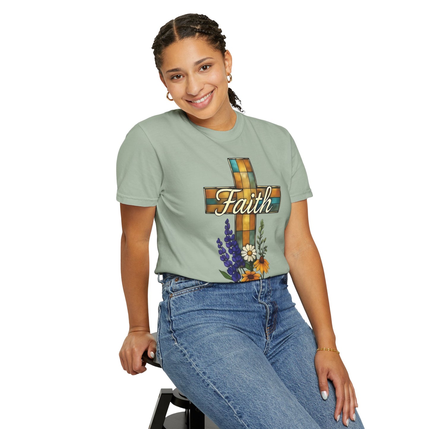 Christianity Faith Cross Comfort Colors T-shirt, Christianity gift or elevating your own collection of Christian merch, this shirt is a testament to the belief that God is good.