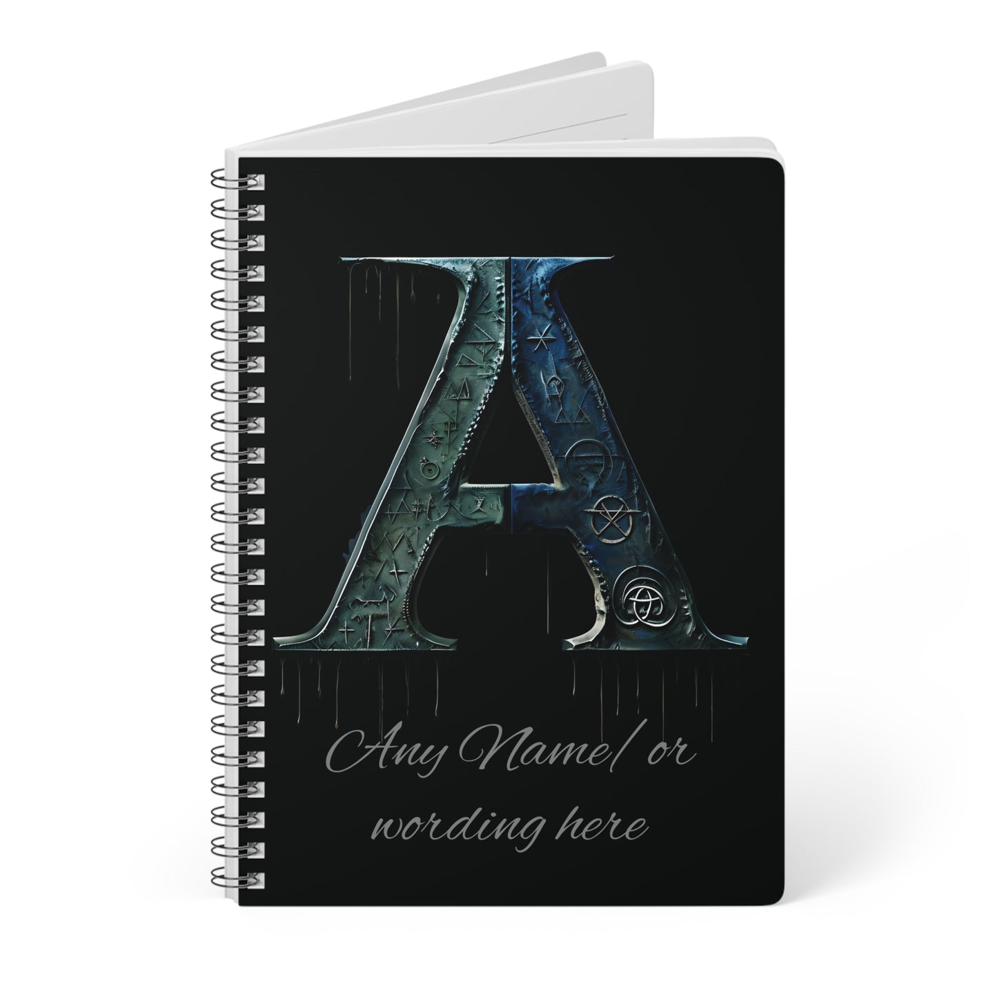 Personalized Norse Witchy Monogram A5 Notebook, Custom Journal.