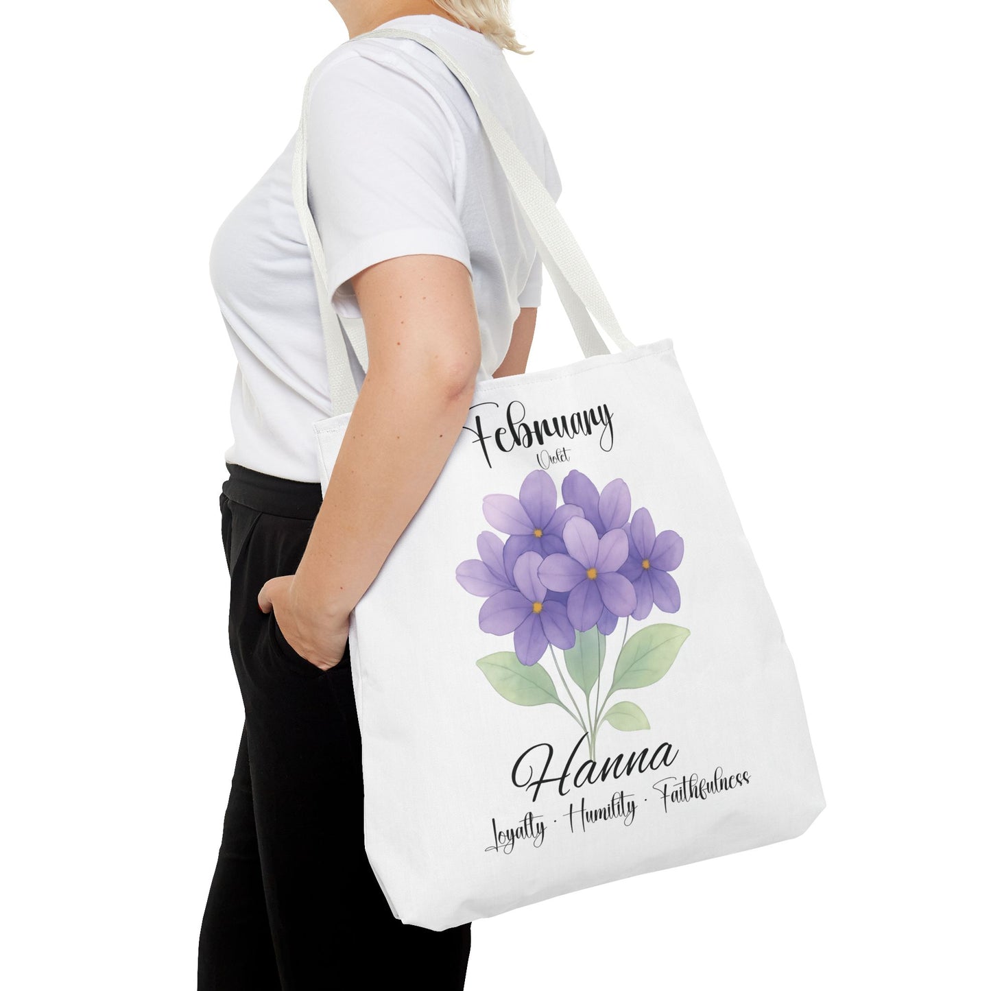 Personalized  floral gift tote bag for her, birth month flower, milestone birthdays, bestfriend gift.