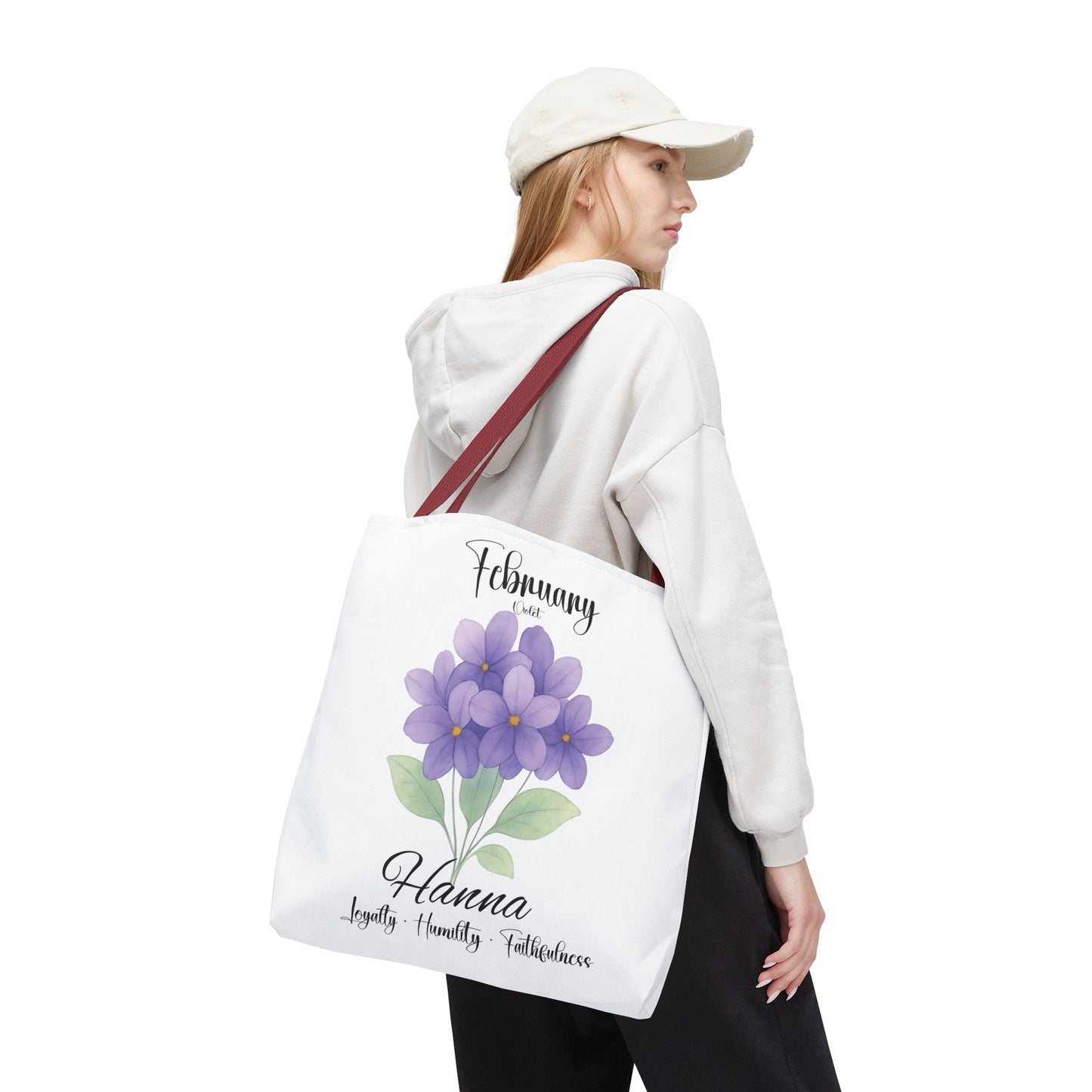 Personalized  floral gift tote bag for her, birth month flower, milestone birthdays, bestfriend gift.