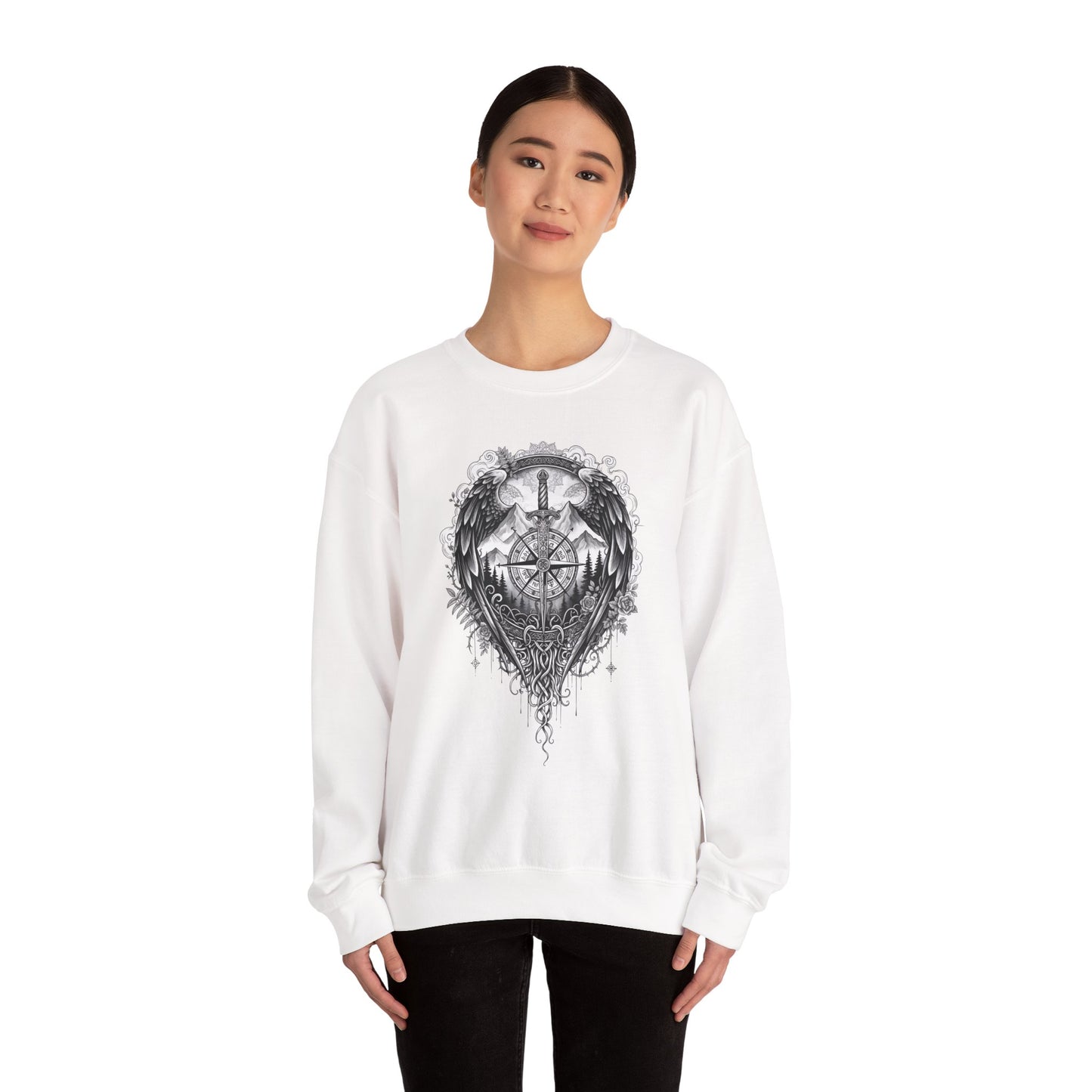 Viking Compass Sweatshirt | Vegvisir Nordic Sweater | Norse Pagan Clothing