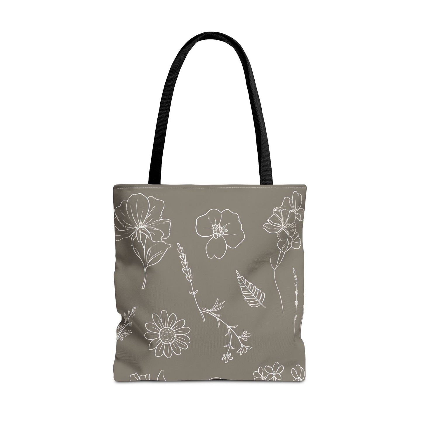 Floral Tote Bag, hand drawn vintage flowers