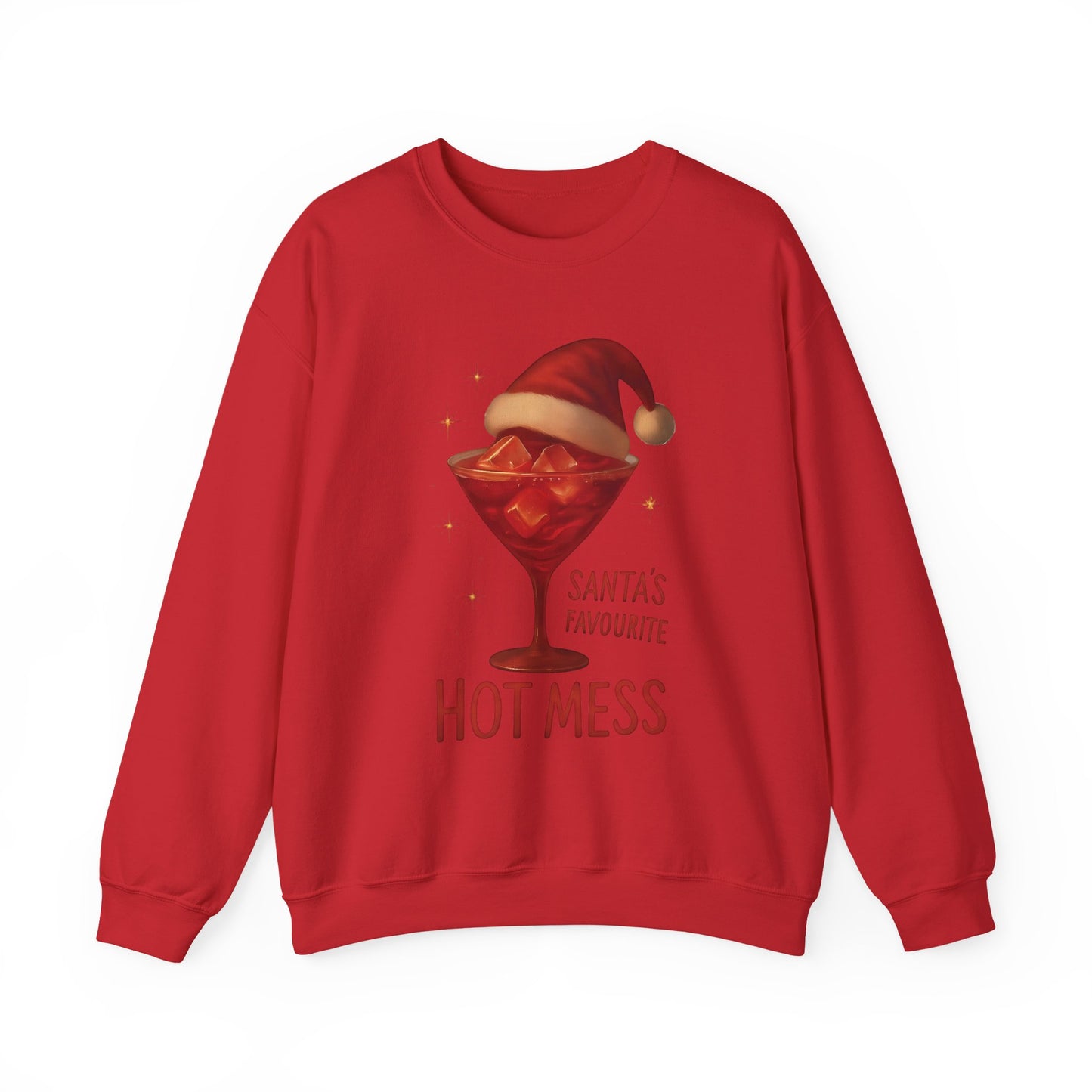 Santa's Favorite Hot Mess Sweater, Christmas Martini, Ugly Christmas Jumper.