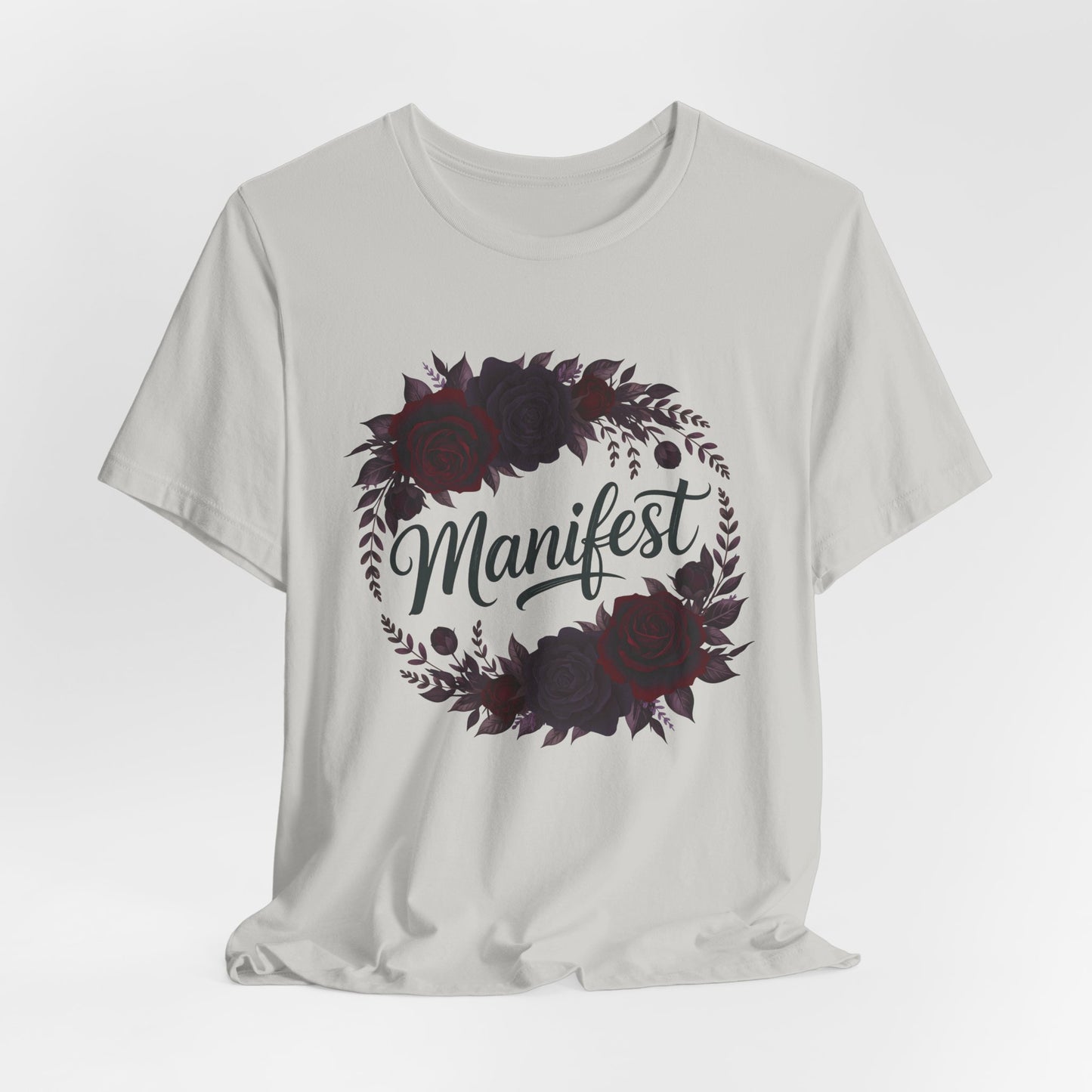 Manifest Witchy T-Shirt | Dark Feminine Floral Shirt | Witchy Glam Manifestation Tee | Spiritual Goddess Moon Graphic Top