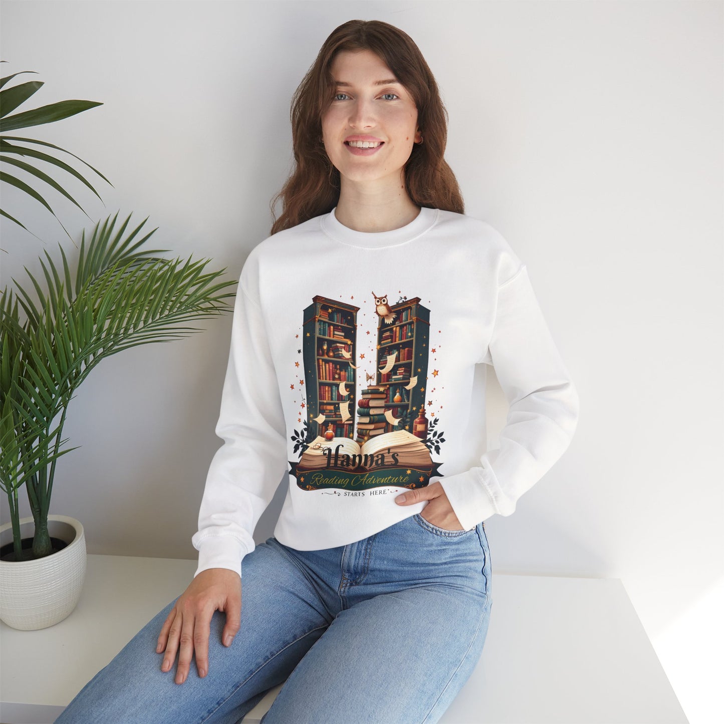 Personalized Book Lover Sweatshirt,Custom Name Reading Adventure Gift, Cozy Bookish Sweater, Reading Nook Aesthetic Pullover,bookworm gifts