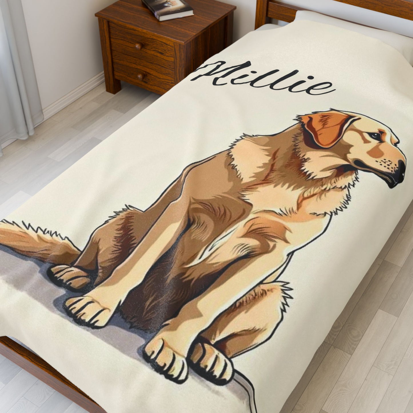 Personalized Dog Blanket | Pet Name Fleece Blanket | Golden Retriever Gift