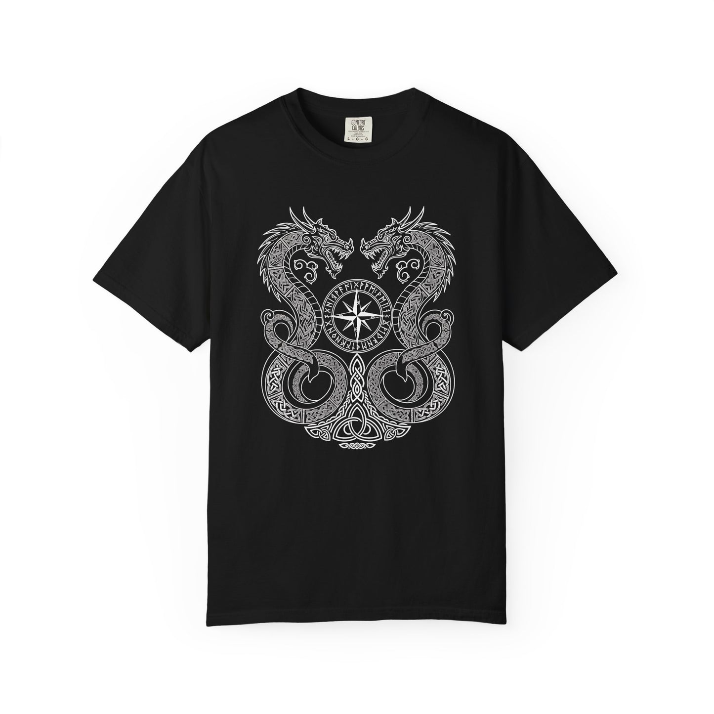 Nordic dragon compass shirt, pagan clothing, comfort colors