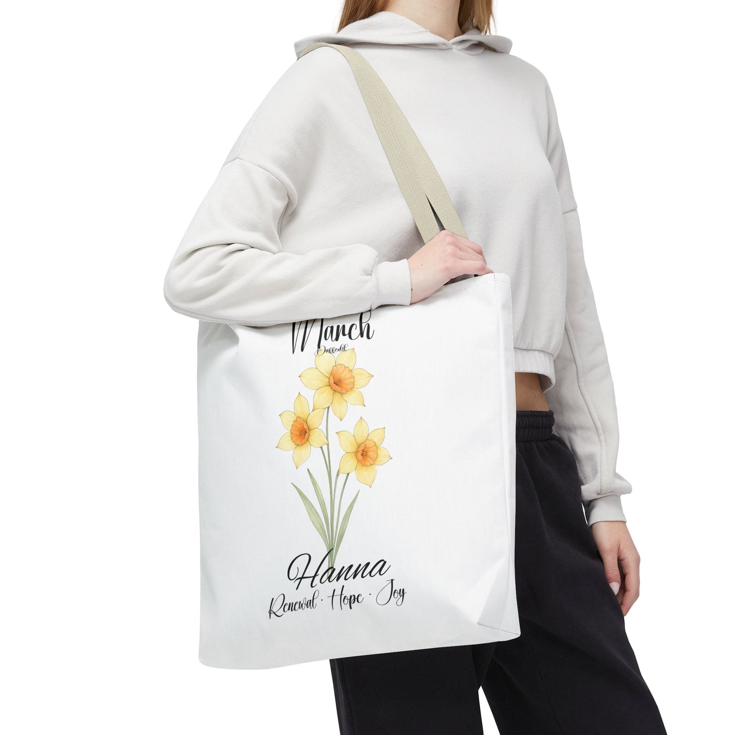 Custom botanical tote bag for her, birth month flower, milestone birthdays, bestfriend gift.