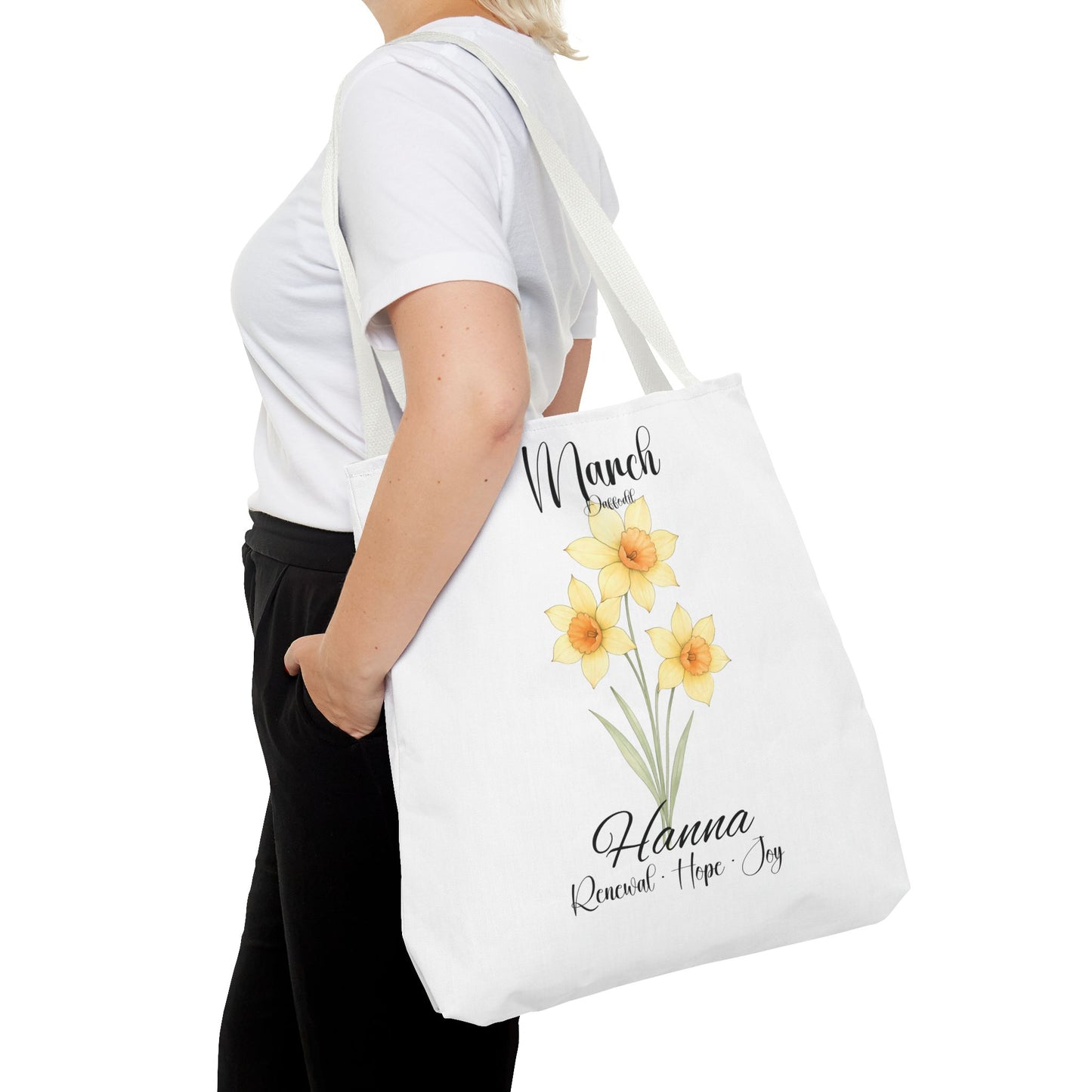 Custom botanical tote bag for her, birth month flower, milestone birthdays, bestfriend gift.