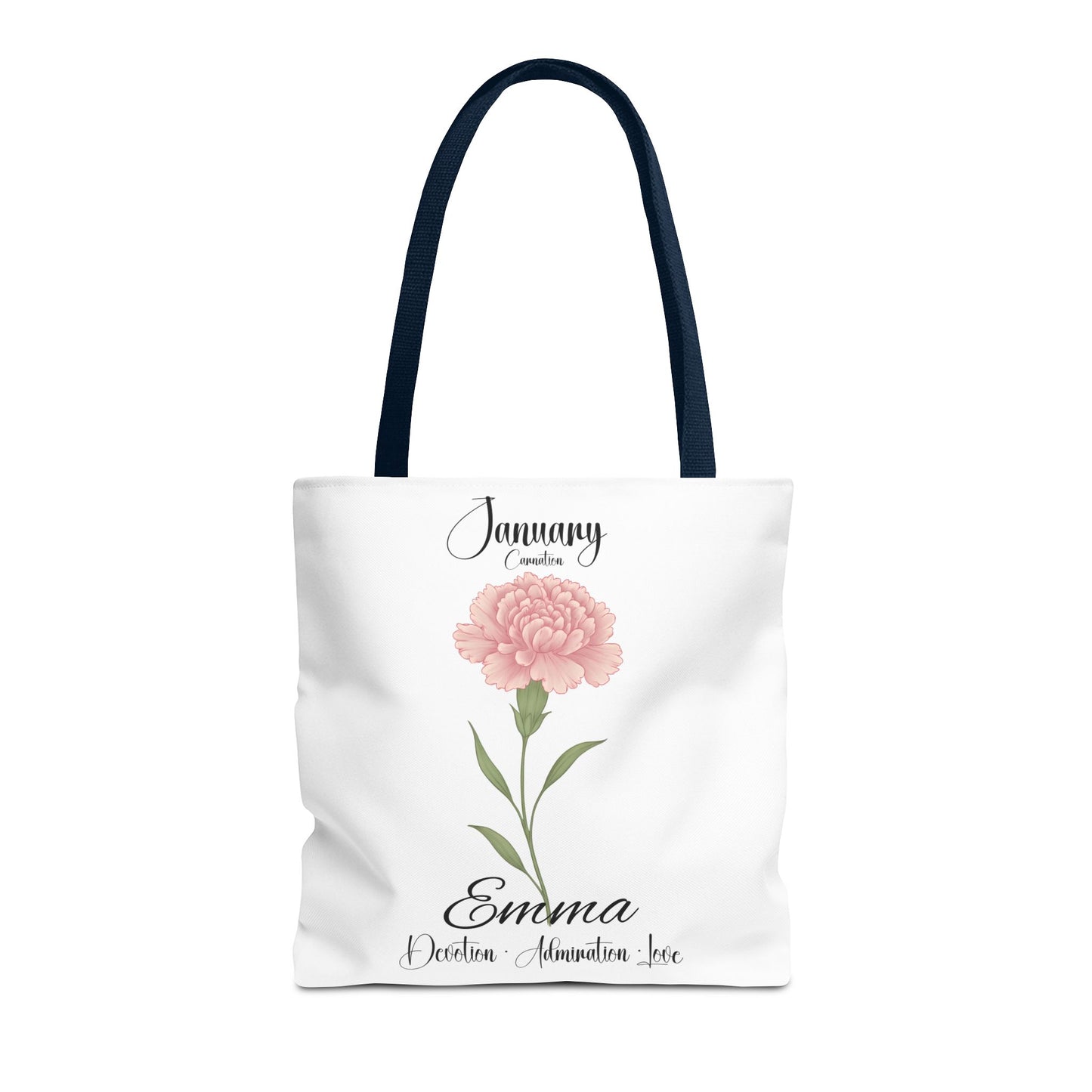 Personlized Birth Month Flower Tote Bag, Botanical Aesthetic Canvas Tote Bag, Bestfriend Gift