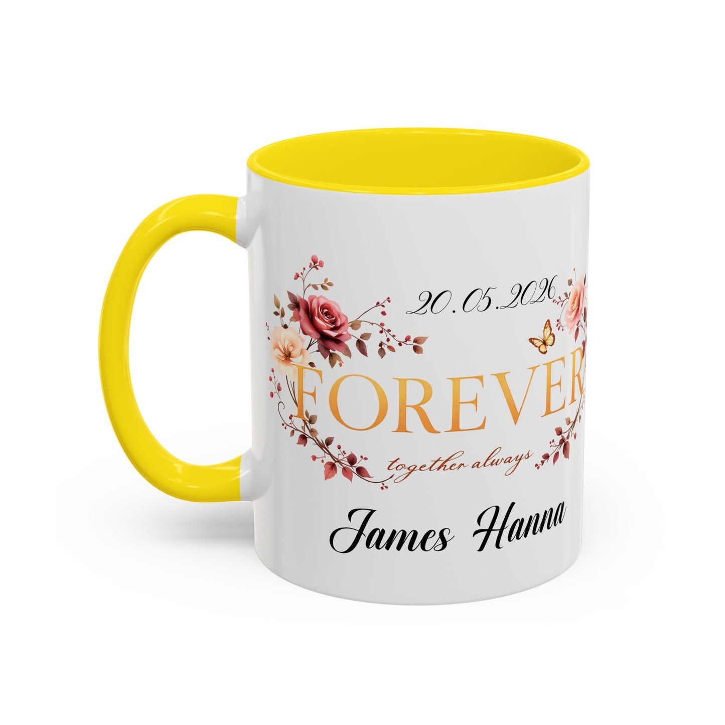 Custom wedding mug, valentines day gift, anniversary mug, bridal shower mug.