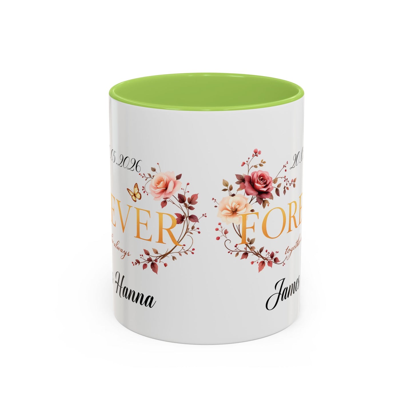 Custom wedding mug, valentines day gift, anniversary mug, bridal shower mug.