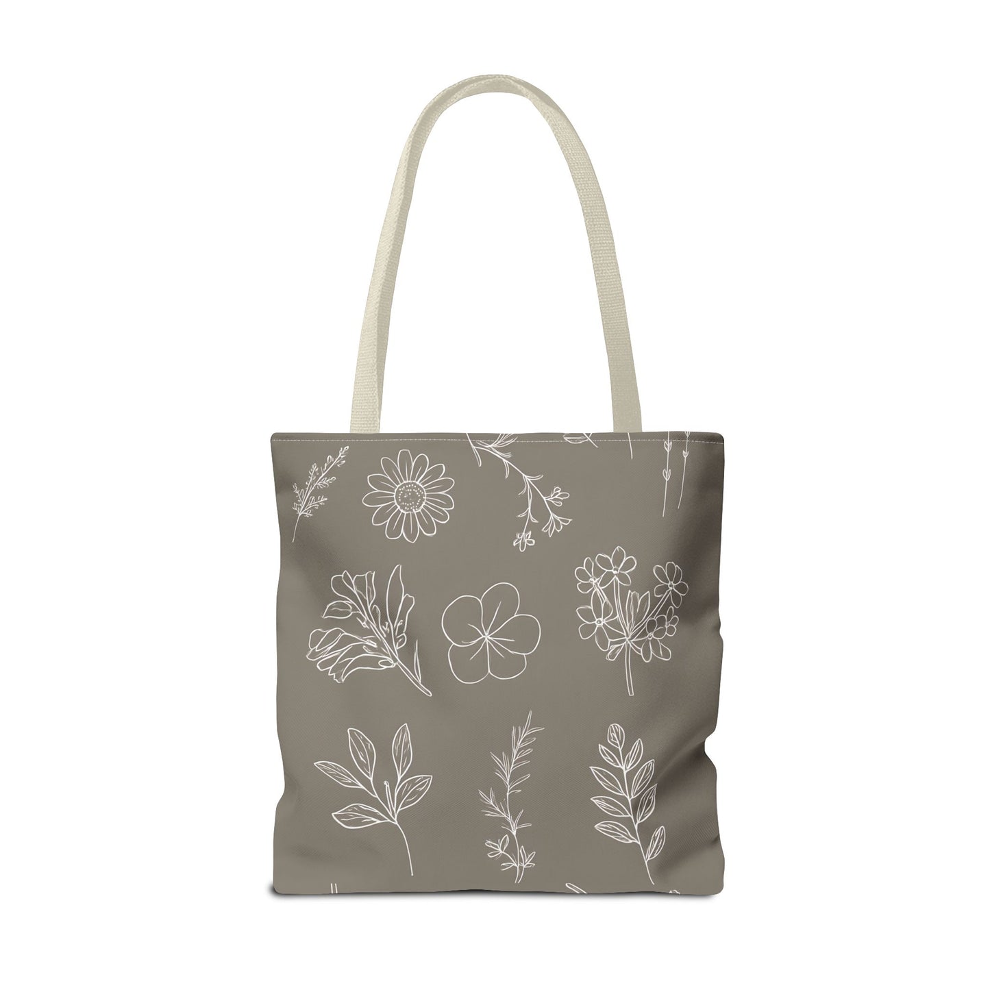 Floral Tote Bag, hand drawn vintage flowers