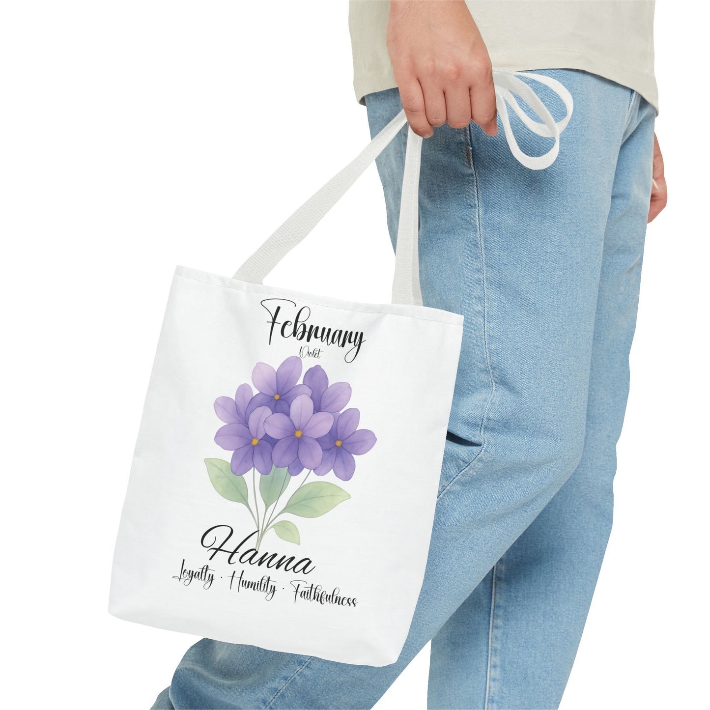 Personalized  floral gift tote bag for her, birth month flower, milestone birthdays, bestfriend gift.