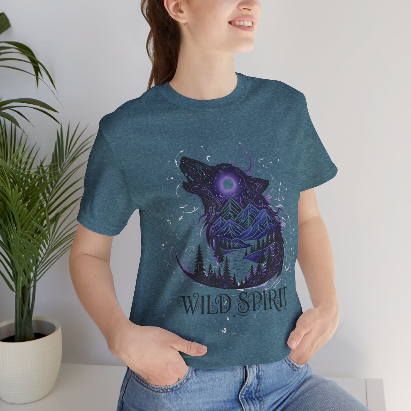 Wild Spirit Wolf Tee - Unisex, wildlife shirt, Gothic Streetwear, Alternative Clothing.