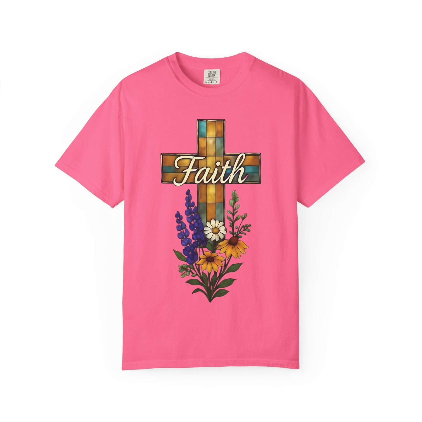 Christianity Faith Cross Comfort Colors T-shirt, Christianity gift or elevating your own collection of Christian merch, this shirt is a testament to the belief that God is good.