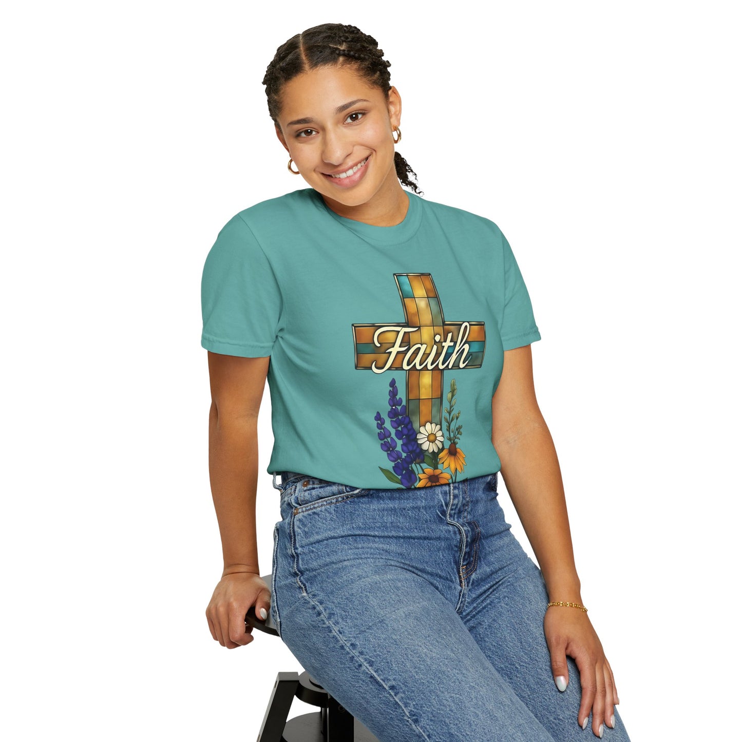 Christianity Faith Cross Comfort Colors T-shirt, Christianity gift or elevating your own collection of Christian merch, this shirt is a testament to the belief that God is good.
