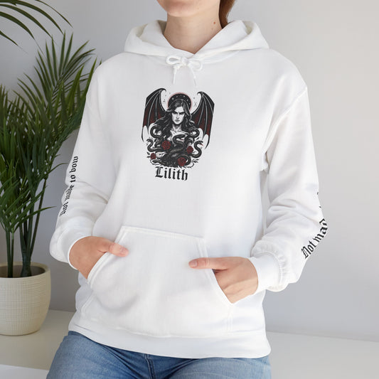 Goddess Lilith Graphic Hoodie, is a perfect blend of gothic clothes and witchy clothes, making it a must-have for those who celebrate the pagan lifestyle.