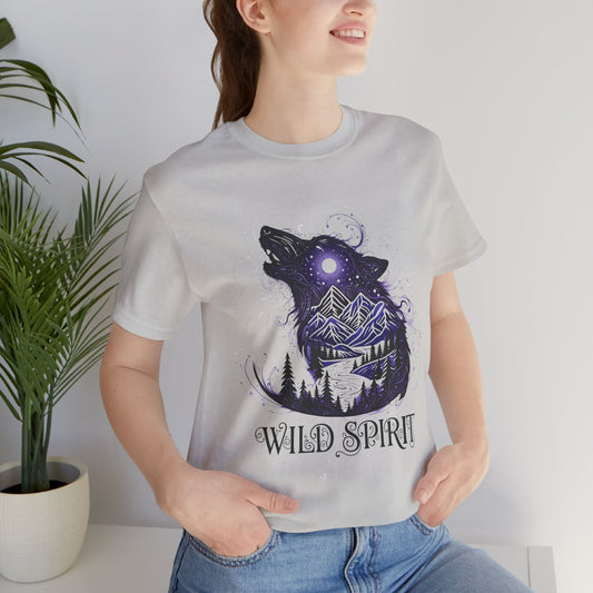 Wild Spirit Wolf Tee - Unisex, wildlife shirt, Gothic Streetwear, Alternative Clothing.