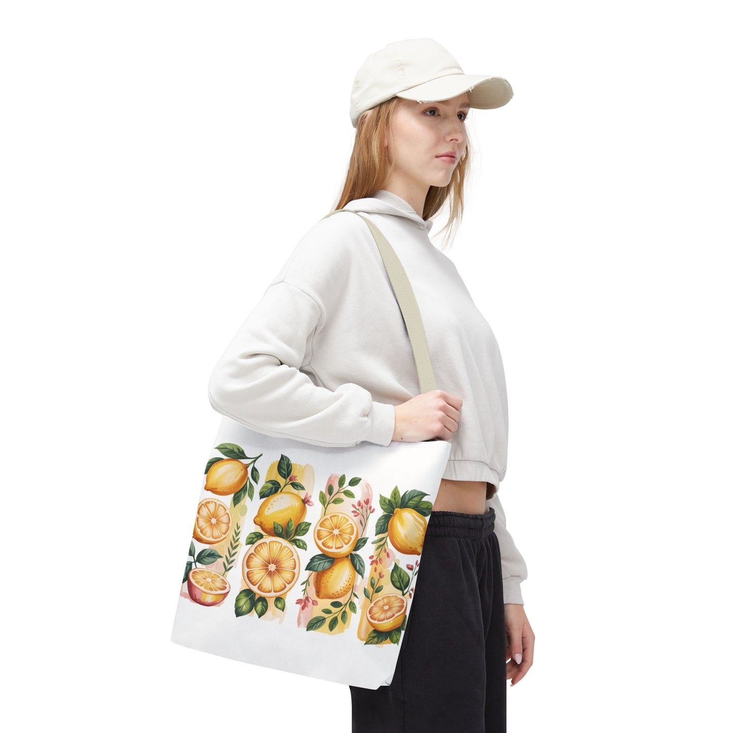 lemon tote bag, large grocery tote, alternative gifts