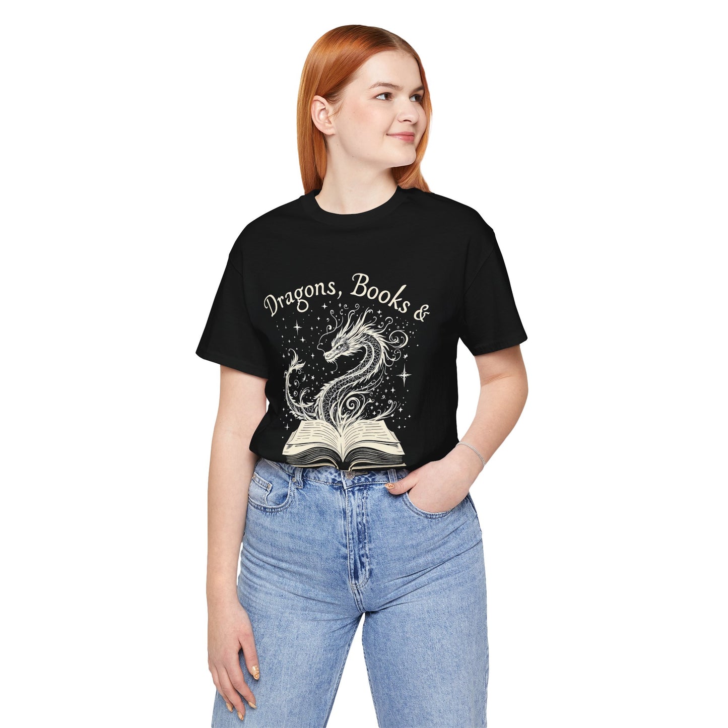 Book Lover Gift T-Shirt | Fantasy Reader Tee | Dragon Reading Shirt | Booktok Merch | Bibliophile Gift