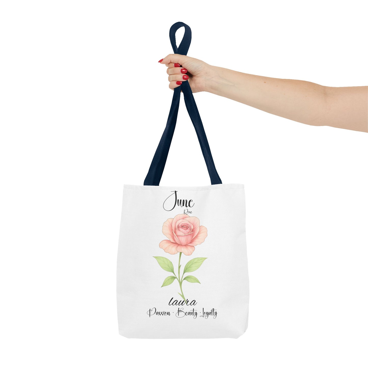Personlised birth month flower bag for her, milestone birthdays, bestfriend gift.