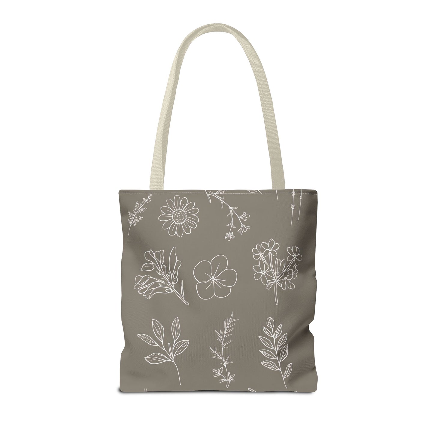 Floral Tote Bag, hand drawn vintage flowers