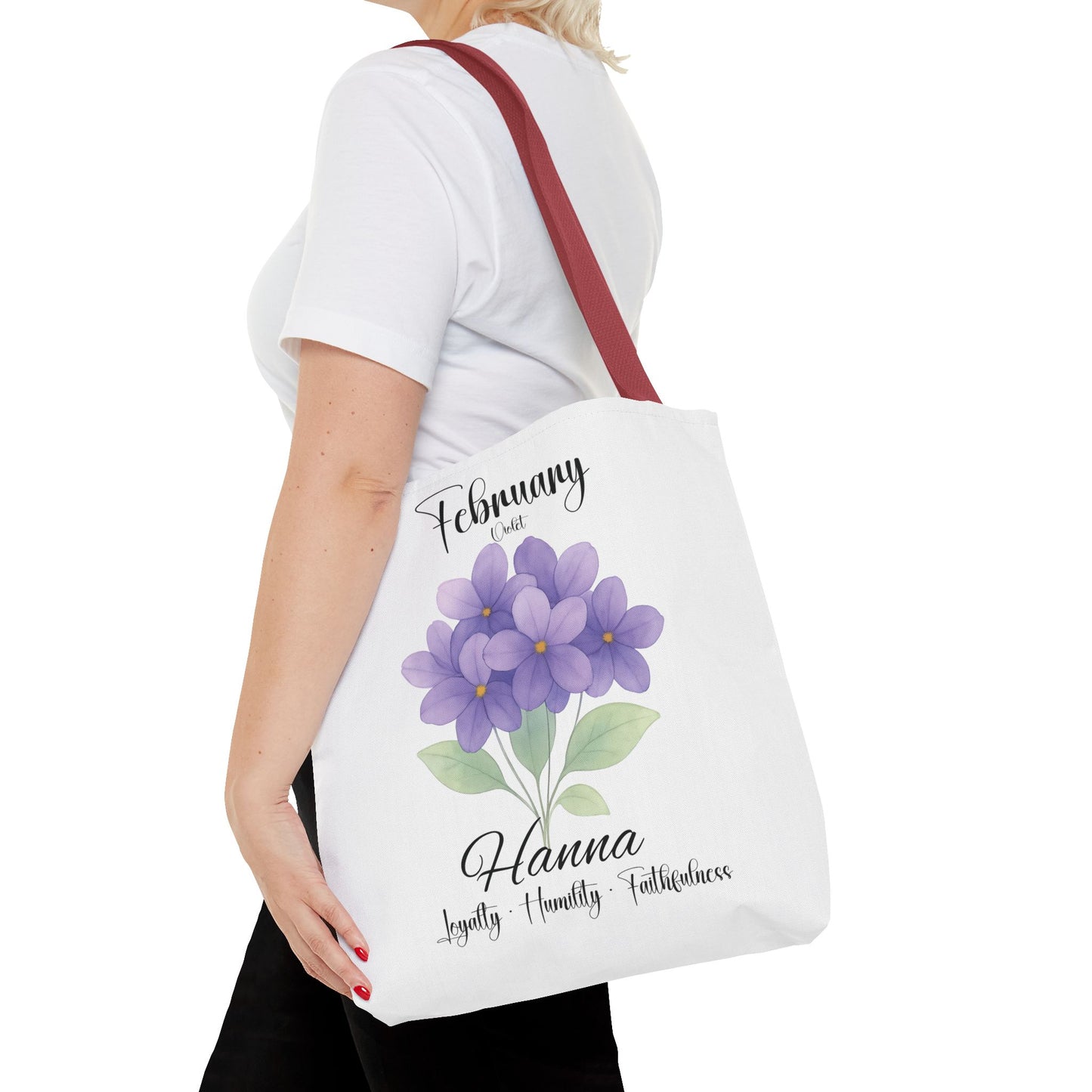 Personalized  floral gift tote bag for her, birth month flower, milestone birthdays, bestfriend gift.