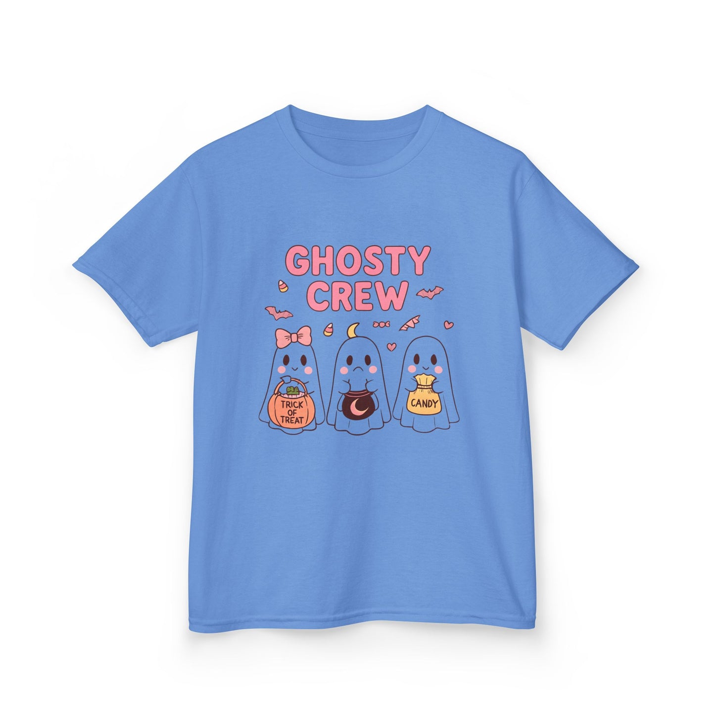Ghosty Crew Kids Tee, Children will love wearing this tee for Halloween celebrations, costume parties, or just to add a whimsical touch to their day.