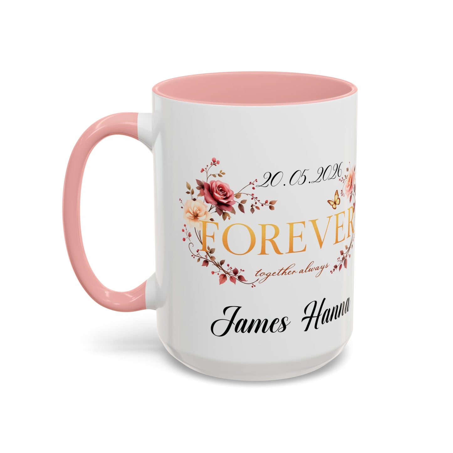 Custom wedding mug, valentines day gift, anniversary mug, bridal shower mug.
