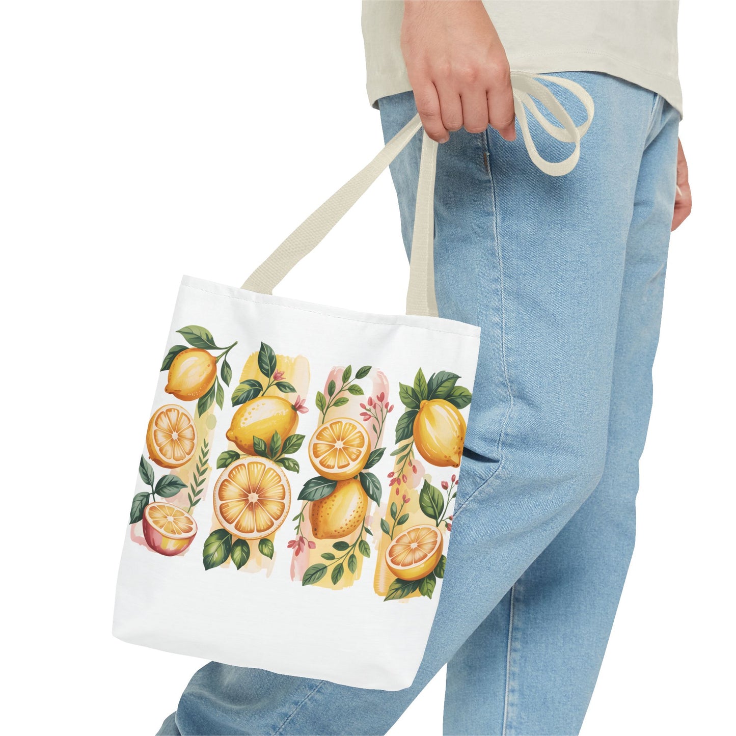 lemon tote bag, large grocery tote, alternative gifts