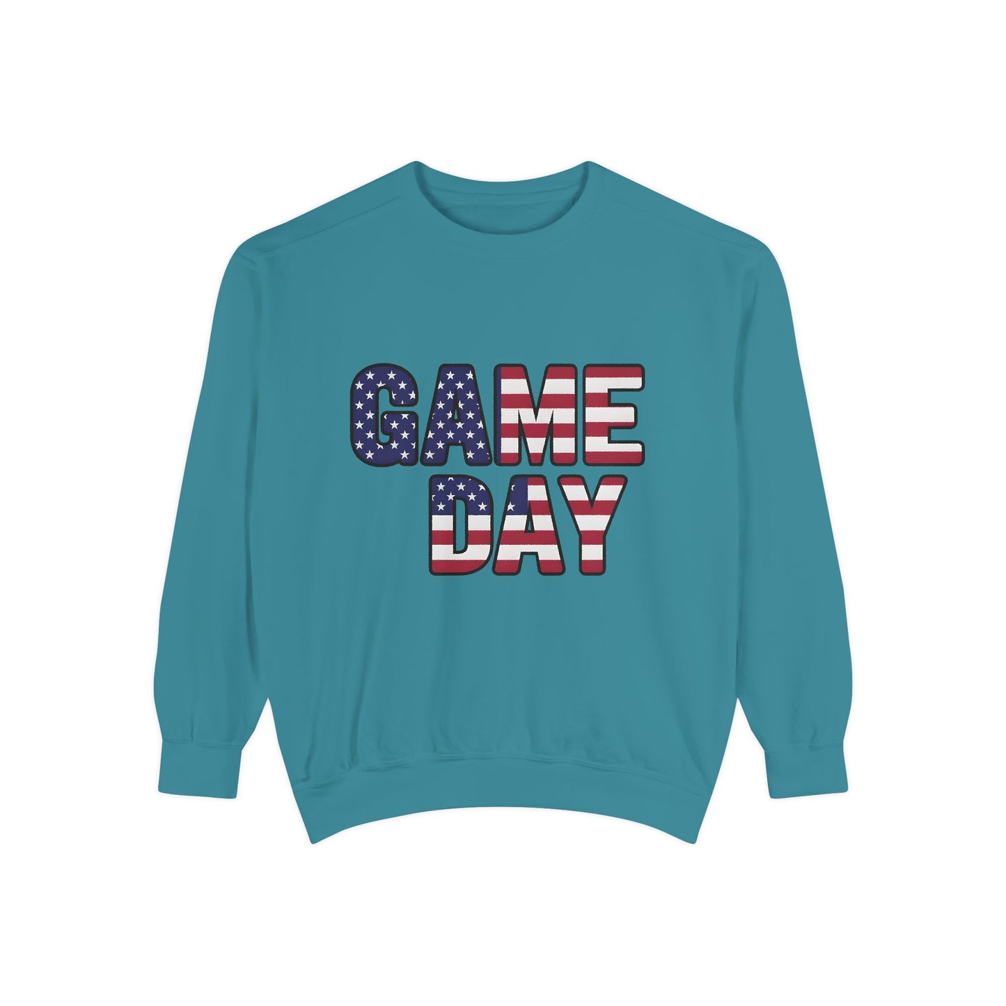 Game Day Comfort Colors sweatshirt, patriotic sweater, sports apparel.