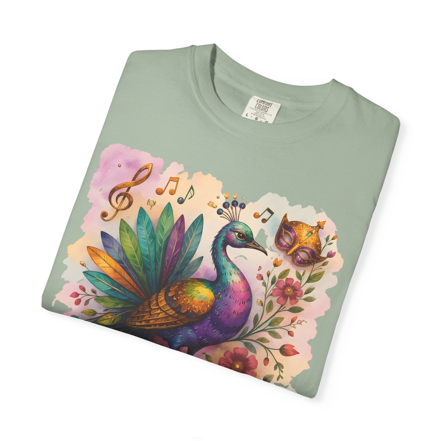 Mardi Gras tshirt, Peacock shirt,  carnival outfit, festival apparel, women's Mardi Gras, vibrant festival top