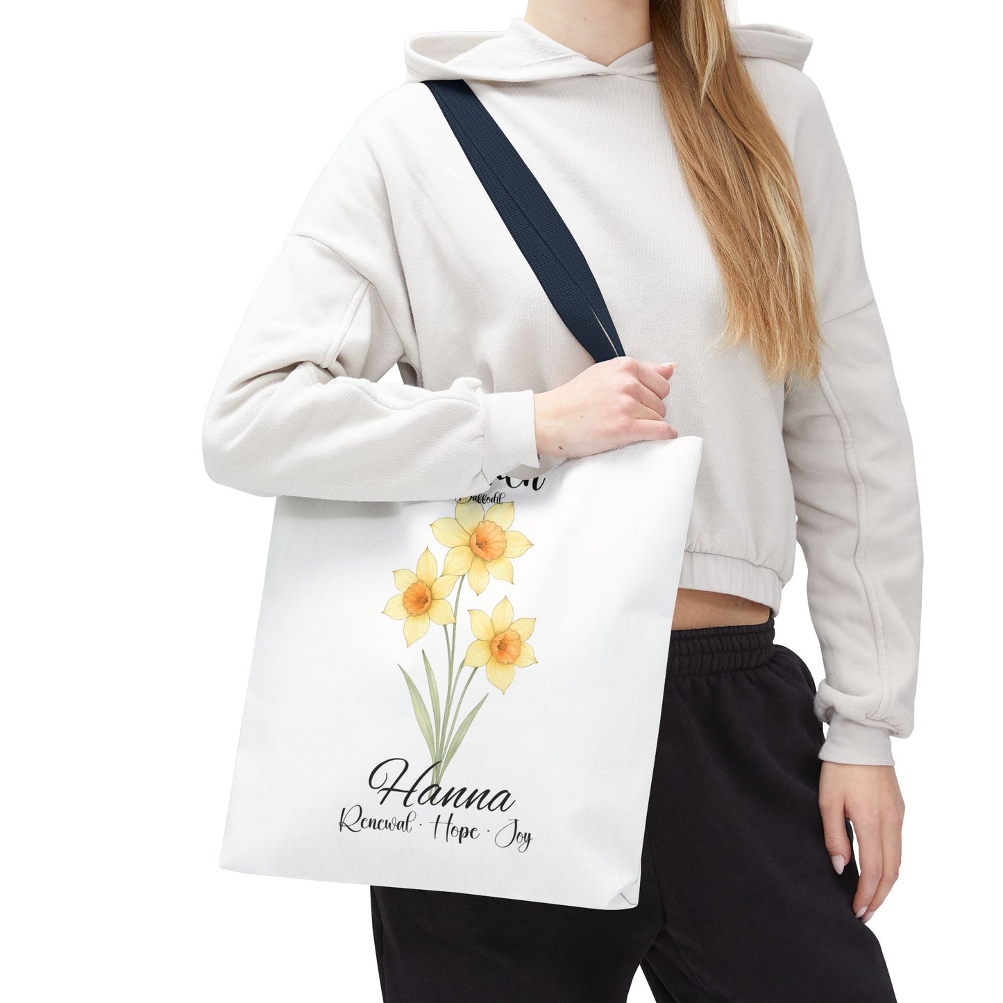 Custom botanical tote bag for her, birth month flower, milestone birthdays, bestfriend gift.